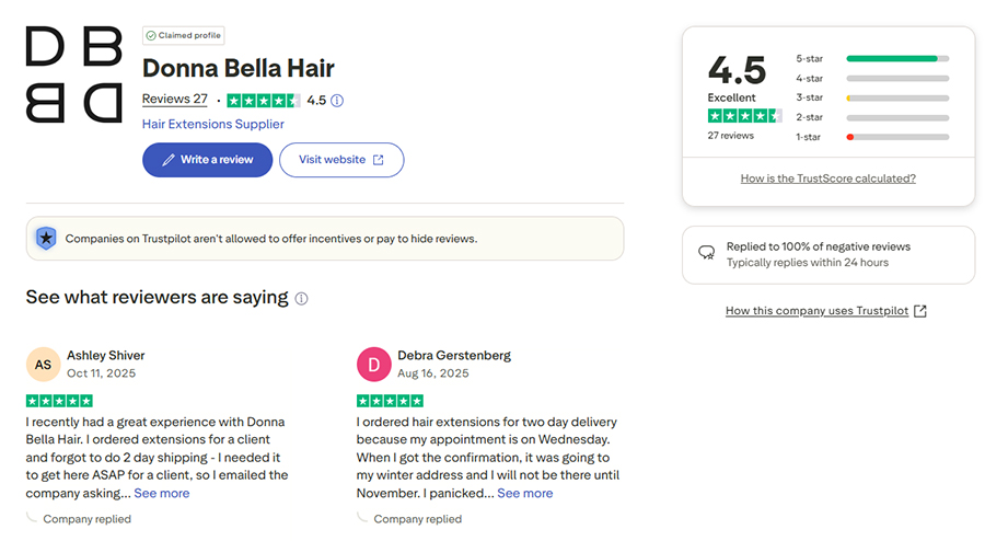 Donna Bella Hair Reviews