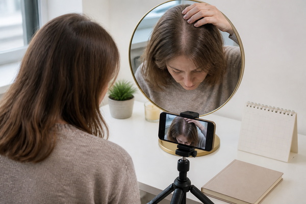 realistic hair regrowth tracking with consistent scalp photographs