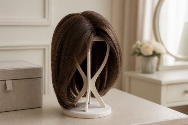 hair topper stored on a mannequin head