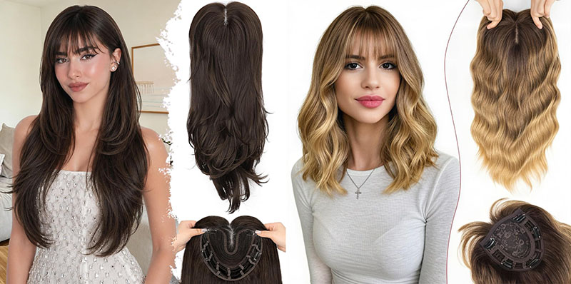 human hair vs synthetic hair topper comparison